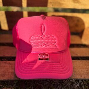 Boot Stitch Truck Hat- Pink/White